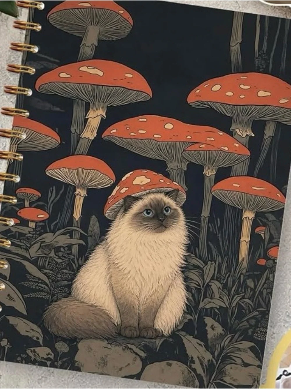 Ragdoll Cat with Amanita Mushroom Journal🍄